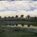 Antonín Slavíček: Hostišovský rybník (1902),	olej na plátně. © Správa Pražského hradu.