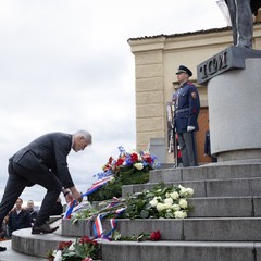 Položení věnce prezidenta republiky k soše T. G. Masaryka na Hradčanském náměstí , 28.10.2023, foto: ZuzanaBönisch, Tomáš Fongus