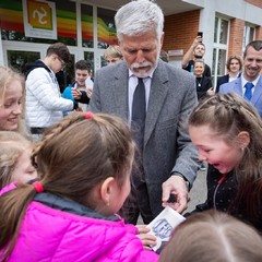 Návštěva prezidenta republiky ve Zlínském kraji, 3. ZŠ Zlín, 16.4.2024, foto: Zuzana Bönisch
