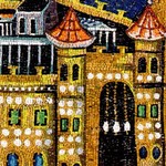 Mozaika - Město Jeruzalém, Bazilika San Vitale, Ravenna, kopie. Zdroj: the Municipality of Ravenna.