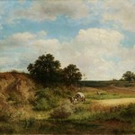 Adolf Kosárek - Letní krajina, olej na plátně, sbírky Pražského hradu