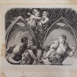 Luigi Vigotti (Piacenza, 1804 – Parma, 1861),  Mýtus o Aktaiónovi – vyobrazení  lovců pronásledujících nymfu -  litografie, 325 x 392 mm, Parma, sbírka umění nadace  “Fondazione Cariparma.” 