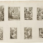 Francesco Mazzola, řečený Parmigianino (Parma, 1503 – Casalmaggiore, 1540), List obsahující osm rytin -  lept, 382 x 558 mm, Parma, sbírka umění nadace “Fondazione Cariparma.”