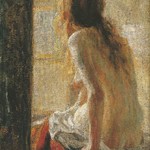 Matej Sternen; Sedící ženský akt (Zrzka), 1902; Národní galerie Slovinska