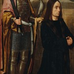 Geertgen tot Sint Jans, Sv. Bavo a donátor, pravé křídlo Oltáře s Klaněním mágů, termpera na dubovém dřevě; Sbírky Pražského hradu, HS 237; © Správa Pražského hradu