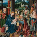 Joos van Cleve, Oltář s Klaněním pastýřů, střední panel, tempera na dubovém dřevě; Sbírky Pražského hradu, HS 258; © Správa Pražského hradu