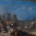 Johann Heinrich Schönfeld, Bitva Jozuova, olej na plátně; Sbírky Pražského hradu, HS 139; © Správa Pražského hradu