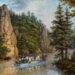 Ferdinand Runk, Tsar Alexander I's Ride on the Vltava River at Purkarec, 1816, National Heritage Institute