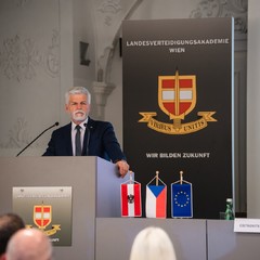 Veřejné vystoupení prezidenta republiky na téma Our Freedom and Security in a Globalised World, návštěva Rakouska 1.6.2023 foto: Tomáš Fongus  