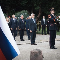 Pracovní návštěva prezidenta republiky Petra Pavla na Slovensku, položení věnce prezidenta České republiky k Mohyle generála Milana Rastislava Štefánika, 6.6.2023, foto: Zuzana Bönisch