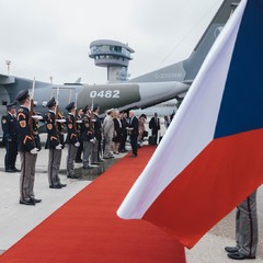 Pracovní návštěva prezidenta republiky Petra Pavla na Slovensku, přílet do Bratislavy, 6.6.2023, foto/ Zuzana Bönisch