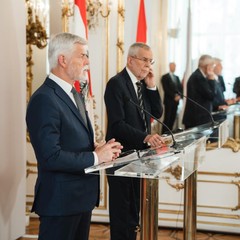 Setkání prezidentů České republiky a Rakouské republiky se zástupci médií, návštěva Rakouska 1.6.2023 foto: Tomáš Fongus 