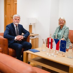 Setkání prezidenta republiky s paní Klaudií Tanner, spolkovou ministryní obrany, návštěva Rakouska 1.6.2023 foto: Tomáš Fongus 