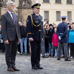 Položení věnce prezidenta republiky k soše T. G. Masaryka na Hradčanském náměstí , 28.10.2023, foto: ZuzanaBönisch, Tomáš Fongus