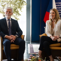 Setkání prezidenta republiky s J. E. paní Robertou Metsolou, předsedkyní Evropského parlamentu, Štrasburk, 4.10.2023, foto: Tomáš Fongus 
