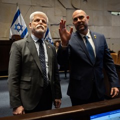 Jednání s předsedou Knesetu Amirem Ochanou, oficiální návštěva Státu Izrael a Státu Katar, 15.1. 2024, foto: Zuzana Bönisch 