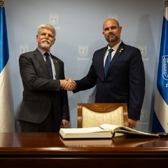 Jednání s předsedou Knesetu Amirem Ochanou, oficiální návštěva Státu Izrael a Státu Katar, 15.1. 2024, foto: Zuzana Bönisch 