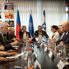 Jednání s předsedou Knesetu Amirem Ochanou, oficiální návštěva Státu Izrael a Státu Katar, 15.1. 2024, foto: Zuzana Bönisch 