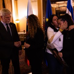 Setkání prezidenta republiky s rodinami unesených rukojmí za účasti ministra zahraničních věcí Státu Izrael pana Israele Katze, Oficiální návštěva Státu Izrael a Státu Katar, 15.1. 2024, foto: Zuzana Bönisch 