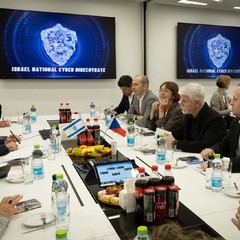 Podpis Memoranda o porozumění v oblasti kybernetické spolupráce, oficiální návštěva Státu Izrael a Státu Katar, 16.1. 2024, foto: Zuzana Bönisch 