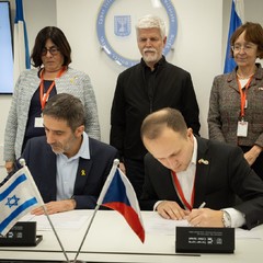 Podpis Memoranda o porozumění v oblasti kybernetické spolupráce, oficiální návštěva Státu Izrael a Státu Katar, 16.1. 2024, foto: Zuzana Bönisch 