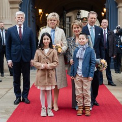 Oficiální uvítací ceremonie před velkovévodským palácem, státní návštěva Lucemburského velkovévodství, Lucembursko, 29.2. 2024, foto: Tomáš Fongus