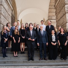 Pietní akt za účasti prezidenta republiky Petra Pavla a německého spolkového prezidenta Franka-Waltera Steinmeiera, Filozofická fakulta UK, 29.4.2024, foto: Tomáš Fongus