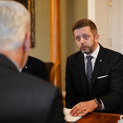 Prezident republiky přijal 1. místopředsedu vlády a ministra vnitra Víta Rakušana, Pražský hrad, 19.4.2024, foto: Tomáš Fongus