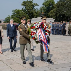 Prezident republiky se zúčastnil slavnostního nástupu ke Dni ozbrojených sil, Národní památník na Vítkově, 28.6.2024, foto: Tomáš Fongus