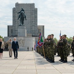Prezident republiky se zúčastnil slavnostního nástupu ke Dni ozbrojených sil, Národní památník na Vítkově, 28.6.2024, foto: Tomáš Fongus