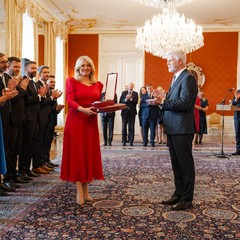 Prezident republiky udělil nejvyšší státní vyznamenání slovenské prezidentce Zuzaně Čaputové, Pražský hrad, 13.6.2024, foto: Tomáš Fongus