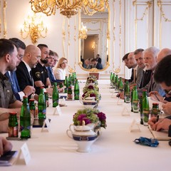 Přijetí předsedy vlády Ukrajiny Denyse Šmyhala, Pražský hrad, 16.7.2024, foto: Zuzana Bönisch