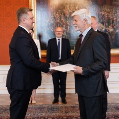 J.E. pan Vasyl Bohdanovyč Zvaryč, nový mimořádný a zplnomocněný velvyslanec Ukrajiny, nástupní audience velvyslanců, Pražský hrad, 2.7.2024, foto: Tomáš Fongus 