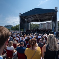 Prezident republiky a paní Eva Pavlová se zúčastnili zahájení stavby ostravského koncertního sálu, Ostrava, 19.7.2024, foto: Tomáš Fongus