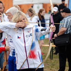 Prezident republiky a paní Eva Pavlová navštívili olympijský festival v Mostě, jezero Most, 2.8.2024, foto: Tomáš Fongus