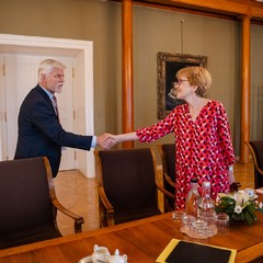 Prezident republiky přijal poslankyni H. Válkovou, Pražský hrad, 23.8.2024, foto: Tomáš Fongus