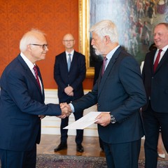 Nový mimořádný a zplnomocněný velvyslanec Portugalské republiky Carlos Manuel Folhadela de Macedo Oliveira, Pražský hrad, 23.8.2024, foto: Tomáš Fongus