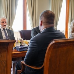 Prezident republiky přijal guvernéra ČNB Aleše Michla, Pražský hrad, 20.9.2024, foto: Tomáš Fongus