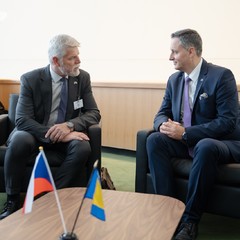 Bilaterální jednání prezidenta republiky s předsedou Předsednictva Bosny a Hercegoviny Denisem Bećirovićem, New York, 23.9.2024, foto: Tomáš Fongus