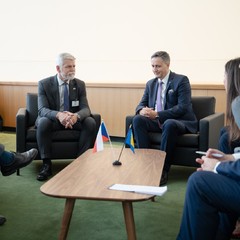 Bilaterální jednání prezidenta republiky s předsedou Předsednictva Bosny a Hercegoviny Denisem Bećirovićem, New York, 23.9.2024, foto: Tomáš Fongus