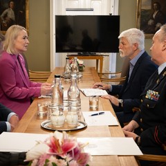 Prezident republiky přijal ministryni obrany Janu Černochovou, Pražský hrad, 2.10.2024, foto: Zuzana Bönisch