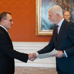 J.E. pan Dimitris Hatziargyrou, nový mimořádný a zplnomocněný velvyslanec Kyperské republiky se sídlem v Praze, nástupní audience velvyslanců, Pražský hrad, 24.10.2024, foto: Tomáš Fongus