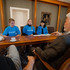 Prezident republiky přijal zástupce UNICEF a vítěze ankety Dítě Česka, Pražský hrad, 20.11.2024, foto: Tomáš Fongus