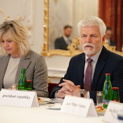 Prezident republiky a paní Eva Pavlová uspořádali kulatý stůl na téma nedostatku lékařů v regionech, Pražský hrad, 20.11.2024, foto: Tomáš Fongus