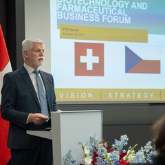 Státní návštěva prezidenta republiky a paní Evy Pavlové ve Švýcarsku, business fórum, 5.11.2024, foto: Tomáš Fongus