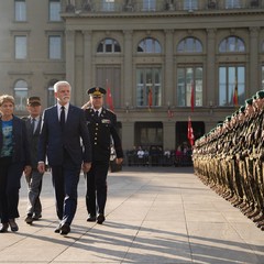 Státní návštěva prezidenta republiky a paní Evy Pavlové ve Švýcarsku, Spolkové náměstí, Bern, 6.11.2024, foto: Tomáš Fongus