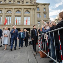 Státní návštěva prezidenta republiky a paní Evy Pavlové ve Švýcarsku, Spolkové náměstí, Bern, 6.11.2024, foto: Tomáš Fongus