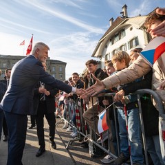 Státní návštěva prezidenta republiky a paní Evy Pavlové ve Švýcarsku, Spolkové náměstí, Bern, 6.11.2024, foto: Tomáš Fongus