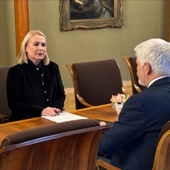 Prezident republiky přijal ministryni obrany Janu Černochovou, Pražský hrad, 15.11.2024, foto: KPR