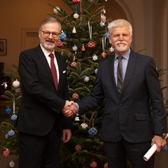 Prezident republiky přijal předsedu vlády Petra Fialu, Pražský hrad, 20.12.2024, foto: Tomáš Fongus